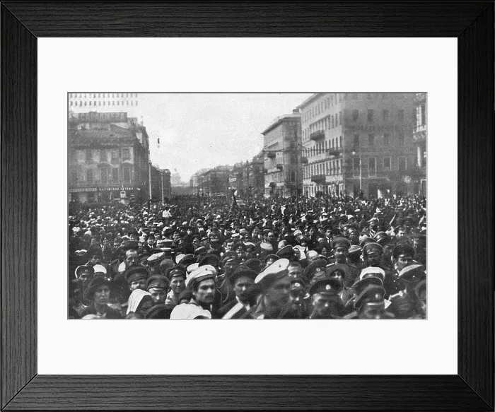 Framed Print : Funeral crowds in a street during Revolution, Russia Framed Print : Funeral crowds in a street during Revolution, Russia