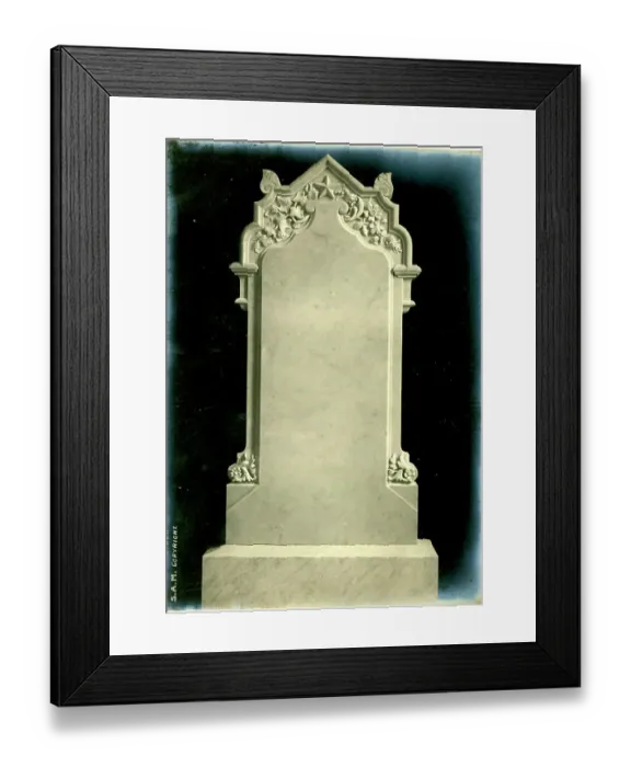 Framed Print : Funerary Monument - Decorated Headstone Framed Print : Funerary Monument - Decorated Headstone