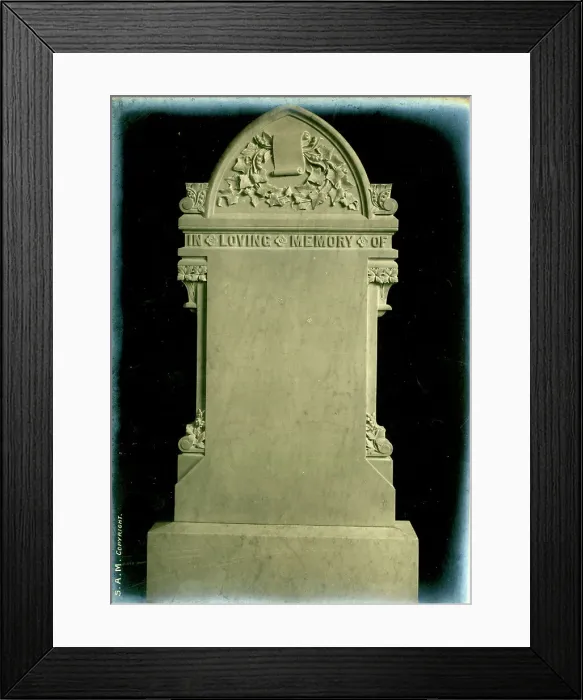 Framed Print : Funerary Monument - Headstone, In Loving Memory Framed Print : Funerary Monument - Headstone, In Loving Memory