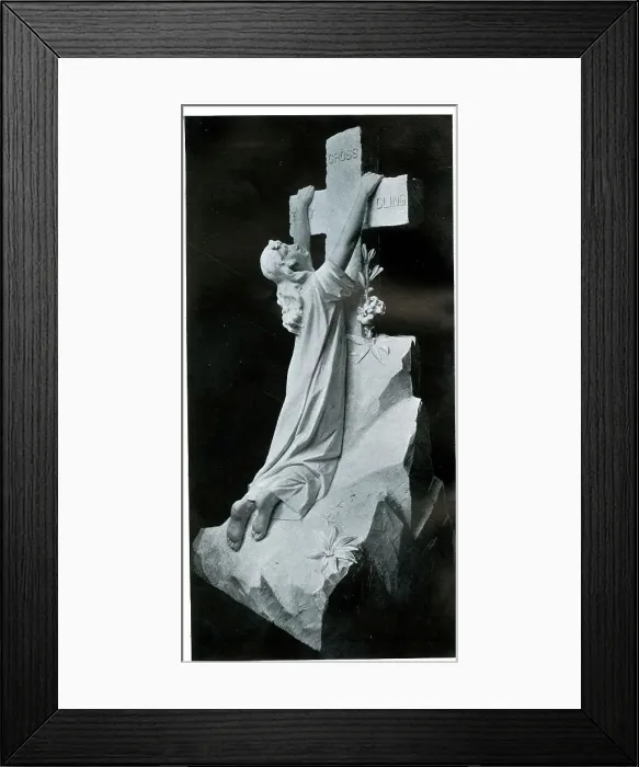 Framed Print : Funerary Monument - Woman clinging to Cross Framed Print : Funerary Monument - Woman clinging to Cross