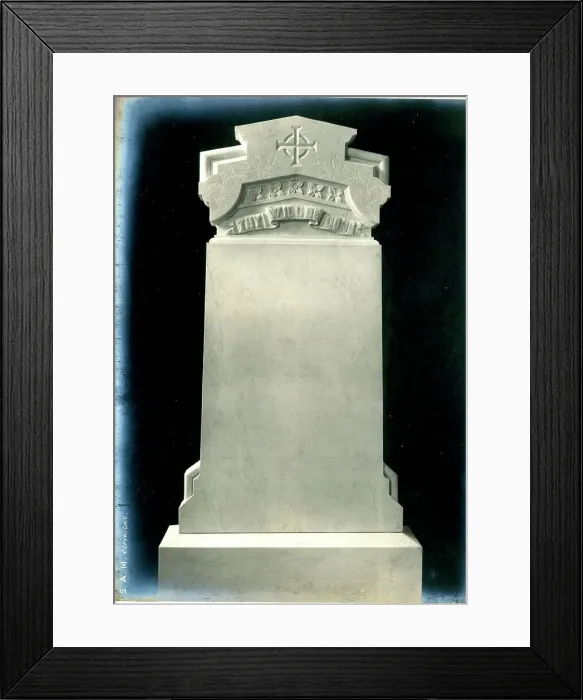 Framed Print : Funerary Monument - Headstone, Thy Will Be Done Framed Print : Funerary Monument - Headstone, Thy Will Be Done