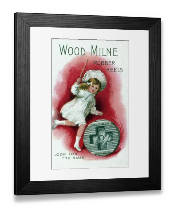 Framed Print : Advertisement for Wood Milne rubber heels Framed Print : Advertisement for Wood Milne rubber heels