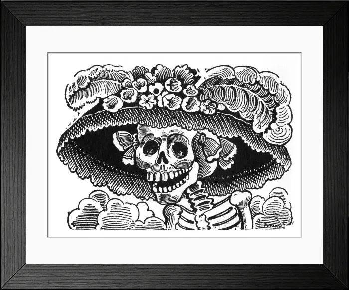 Framed Print : Posada, Calavera of the Female Dandy, Mexico Framed Print : Posada, Calavera of the Female Dandy, Mexico