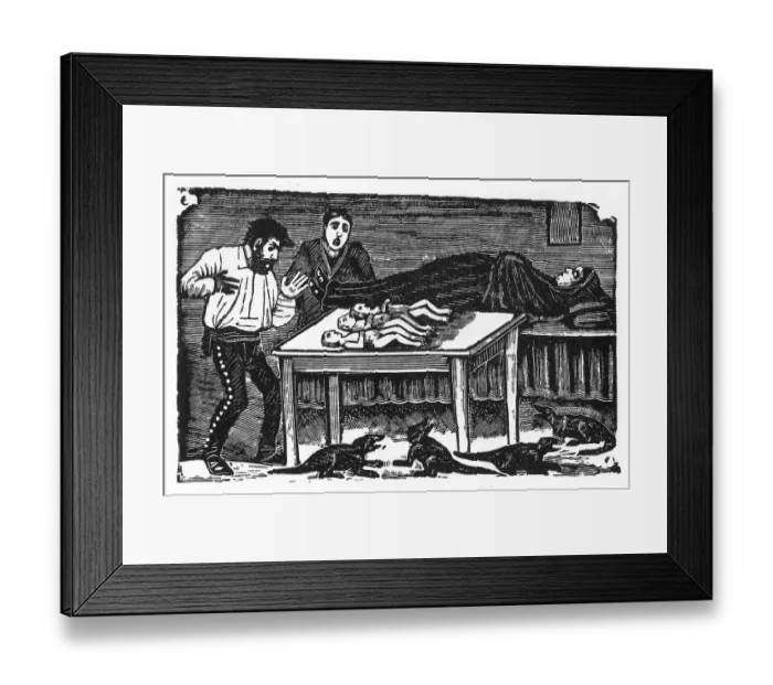 Framed Print : Posada, The woman who gave birth to triplets, Mexico Framed Print : Posada, The woman who gave birth to triplets, Mexico