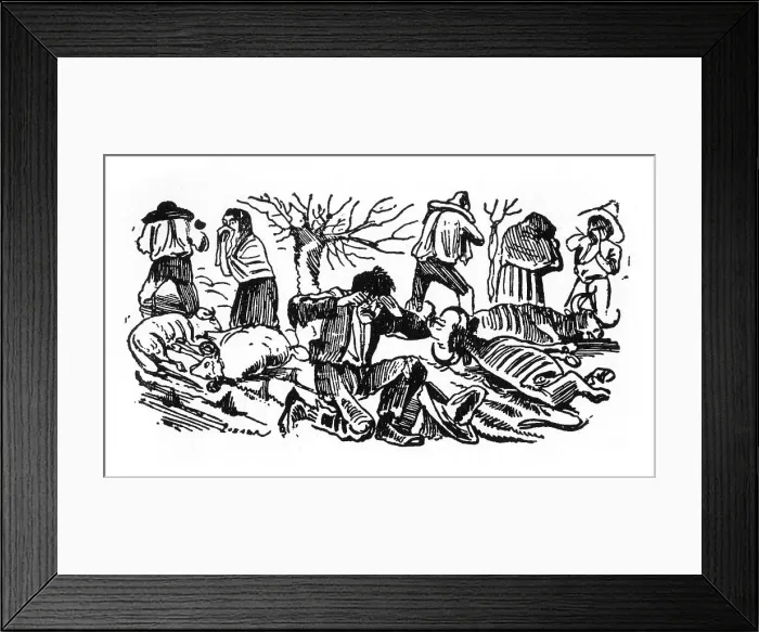 Framed Print : Posada, The Plague, Mexico Framed Print : Posada, The Plague, Mexico