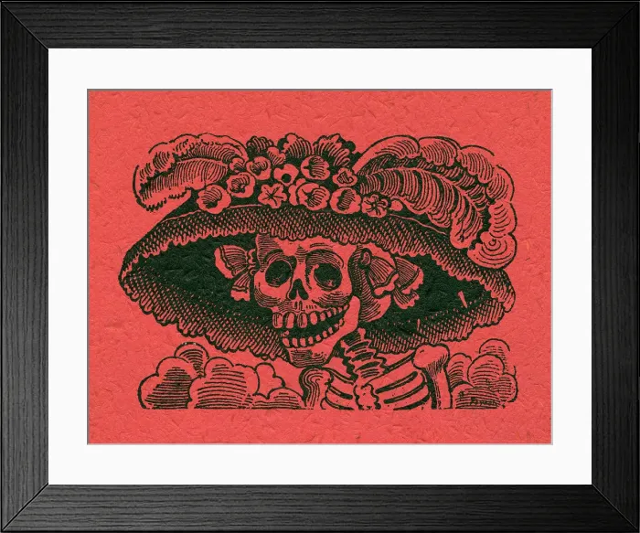 Framed Print : Posada, Calavera of the Female Dandy, Mexico Framed Print : Posada, Calavera of the Female Dandy, Mexico
