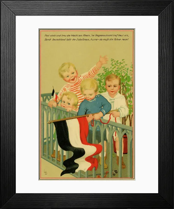Framed Print : Patriotic German children Framed Print : Patriotic German children