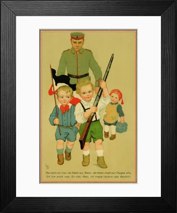 Framed Print : Patriotic German children Framed Print : Patriotic German children