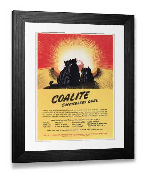 Framed Print : Advert for Coalite smokeless coal 1951 Framed Print : Advert for Coalite smokeless coal 1951