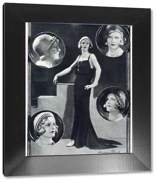 Latest frocks and smart hats by Robert Heath available at Knightsbridge, London. Date: 1930