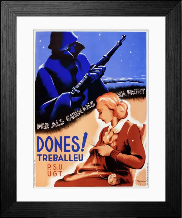 Framed Print : Spanish Civil War poster, For the brothers on the front Framed Print : Spanish Civil War poster, For the brothers on the front