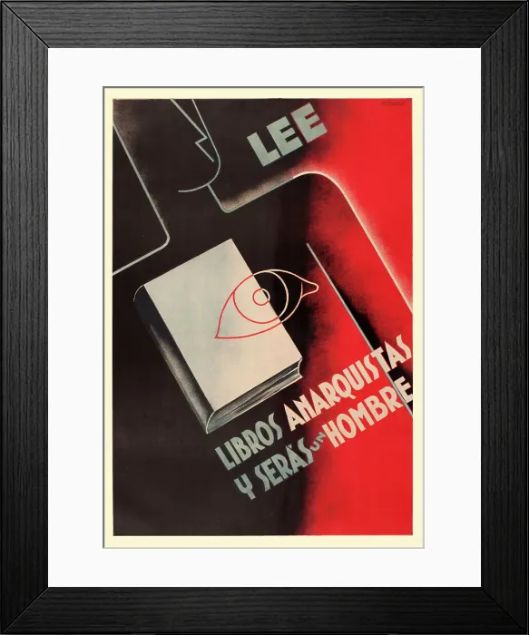Framed Print : Spanish Civil War poster, Read anarchist books Framed Print : Spanish Civil War poster, Read anarchist books