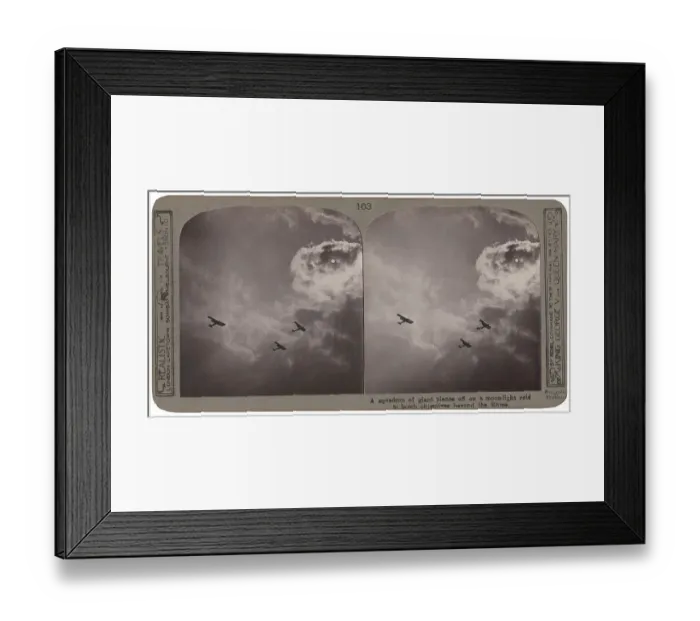 Framed Print : British bomber squadron on night flight, WW1 Framed Print : British bomber squadron on night flight, WW1