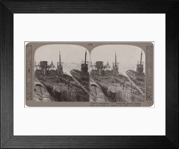 Framed Print : German U-boats surrendered at Harwich, WW1 Framed Print : German U-boats surrendered at Harwich, WW1