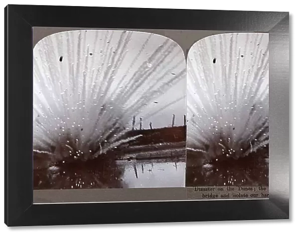 Explosion of a bridge on Western Front, WW1