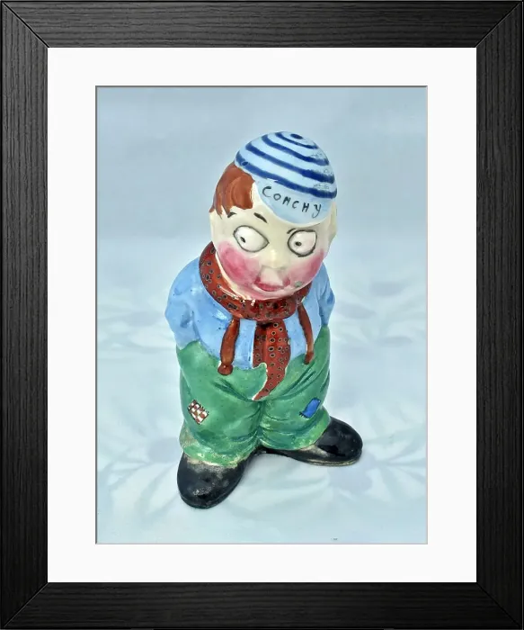 Framed Print : Conchy, peek-a-boo character by Chloe Preston, WW1 Framed Print : Conchy, peek-a-boo character by Chloe Preston, WW1