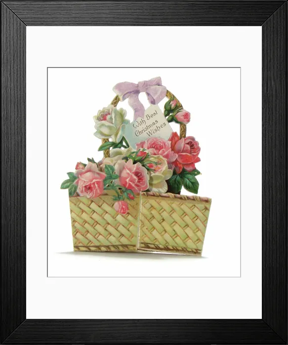 Framed Print : Late Victorian 1890s Greetings Card Pink White Framed Print : Late Victorian 1890s Greetings Card Pink White
