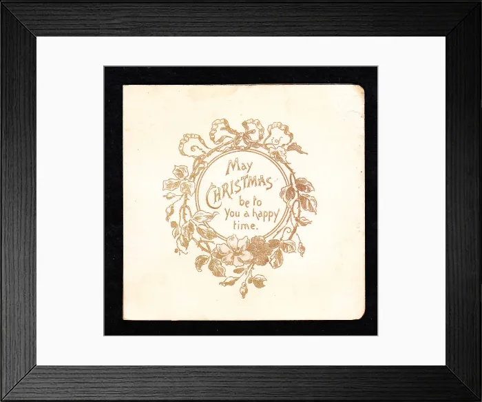 Framed Print : Late Victorian 1890s Card Cards Greetings Christmas Framed Print : Late Victorian 1890s Card Cards Greetings Christmas