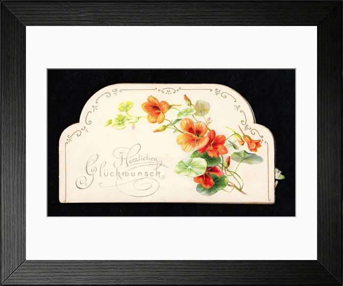 Framed Print : Late Victorian 1890s Greetings Card Congratulations Framed Print : Late Victorian 1890s Greetings Card Congratulations