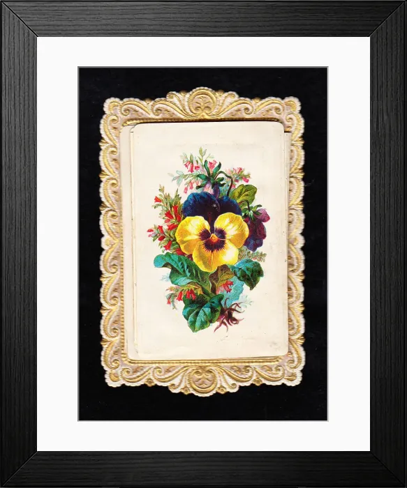 Framed Print : Late Victorian 1890s Greetings Card Cream Edge Framed Print : Late Victorian 1890s Greetings Card Cream Edge