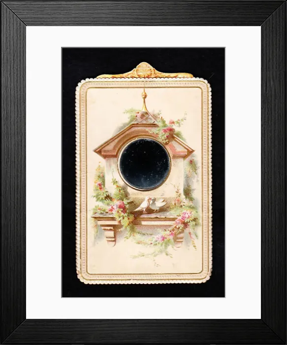 Framed Print : Late Victorian 1890s Card Cards Greetings Green Framed Print : Late Victorian 1890s Card Cards Greetings Green