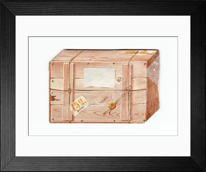 Framed Print : Greetings card in the shape of a wooden crate Framed Print : Greetings card in the shape of a wooden crate