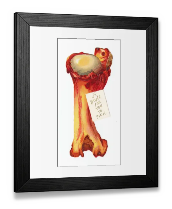 Framed Print : Greetings card in the shape of a bone Framed Print : Greetings card in the shape of a bone