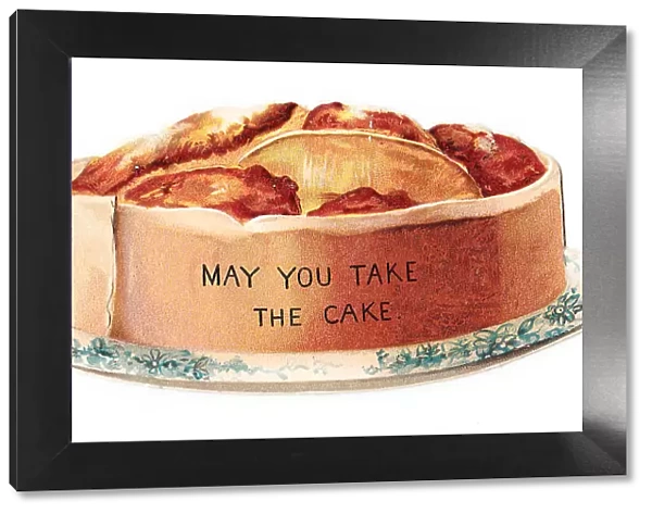 Greetings card in the shape of a cake