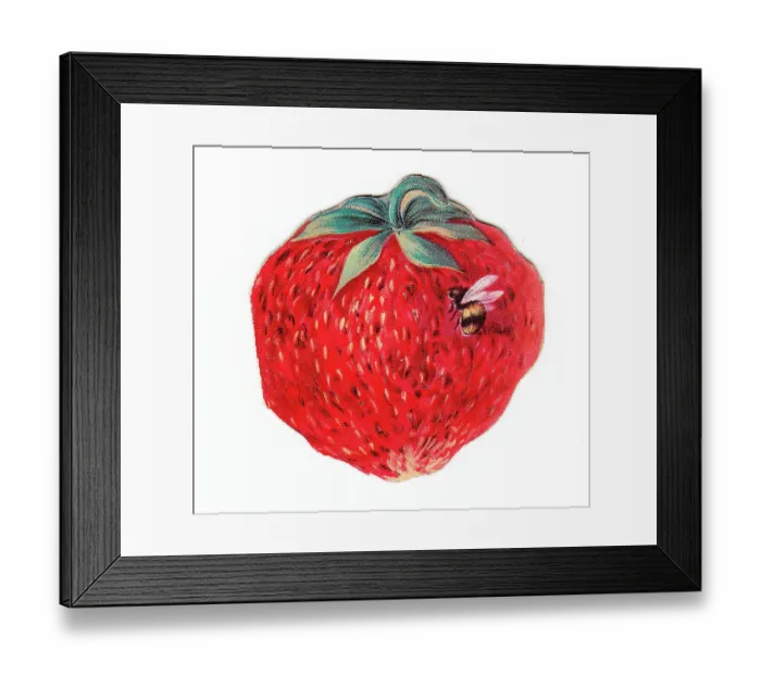 Framed Print : Greetings card in the shape of a strawberry Framed Print : Greetings card in the shape of a strawberry