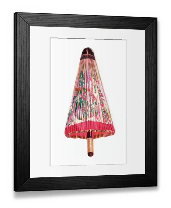 Framed Print : Christmas card in the shape of a parasol Framed Print : Christmas card in the shape of a parasol