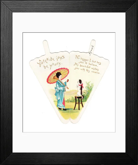 Framed Print : Christmas card in the shape of a parasol Framed Print : Christmas card in the shape of a parasol