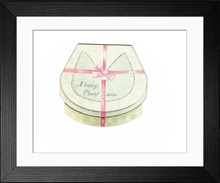 Framed Print : Christmas card in the shape of a gift box Framed Print : Christmas card in the shape of a gift box