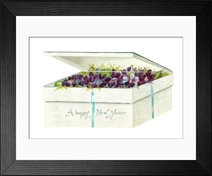 Framed Print : New Year card in the shape of a gift box Framed Print : New Year card in the shape of a gift box