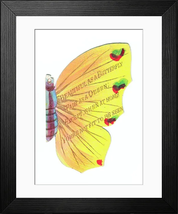 Framed Print : Late Victorian 1890s Card Cards Greetings Insect Framed Print : Late Victorian 1890s Card Cards Greetings Insect