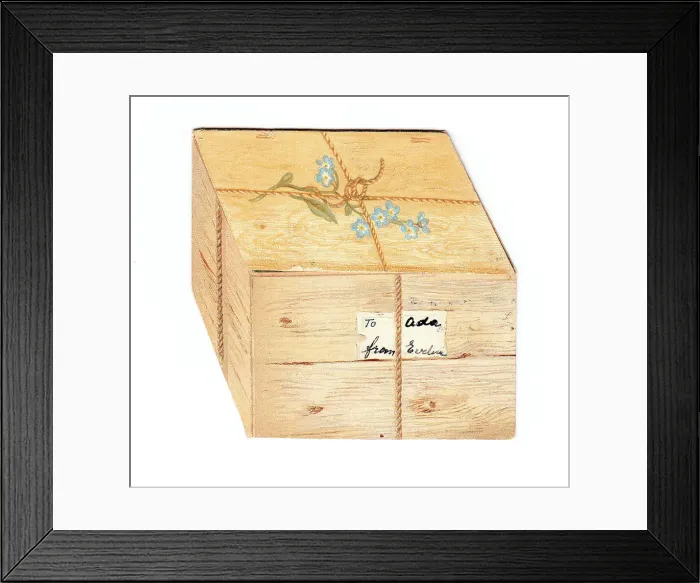 Framed Print : Christmas card in the shape of a wooden crate Framed Print : Christmas card in the shape of a wooden crate