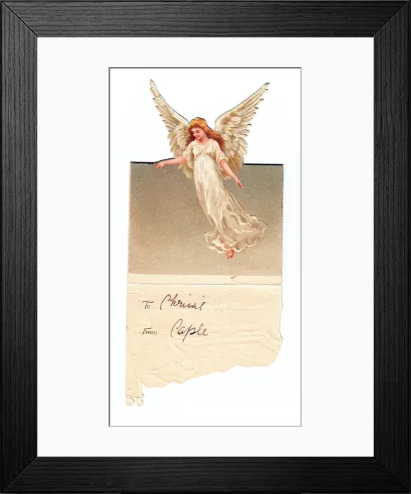 Framed Print : Late Victorian 1890s Greetings Card Christmas Framed Print : Late Victorian 1890s Greetings Card Christmas