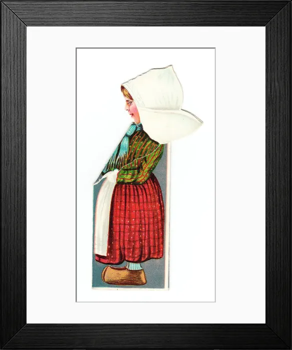 Framed Print : Christmas card in the shape of a Dutch girl Framed Print : Christmas card in the shape of a Dutch girl