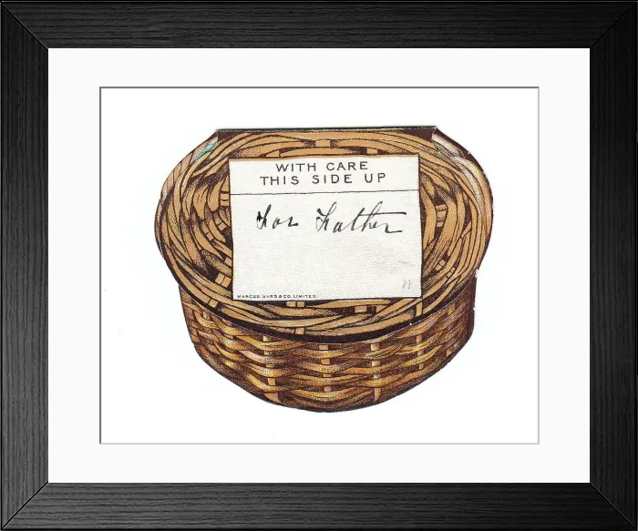 Framed Print : Late Victorian 1890s Wicker Wickerwork Basket Framed Print : Late Victorian 1890s Wicker Wickerwork Basket