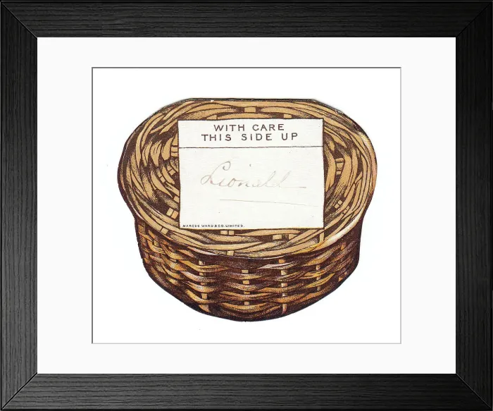 Framed Print : Greetings card in the shape of a wickerwork basket Framed Print : Greetings card in the shape of a wickerwork basket