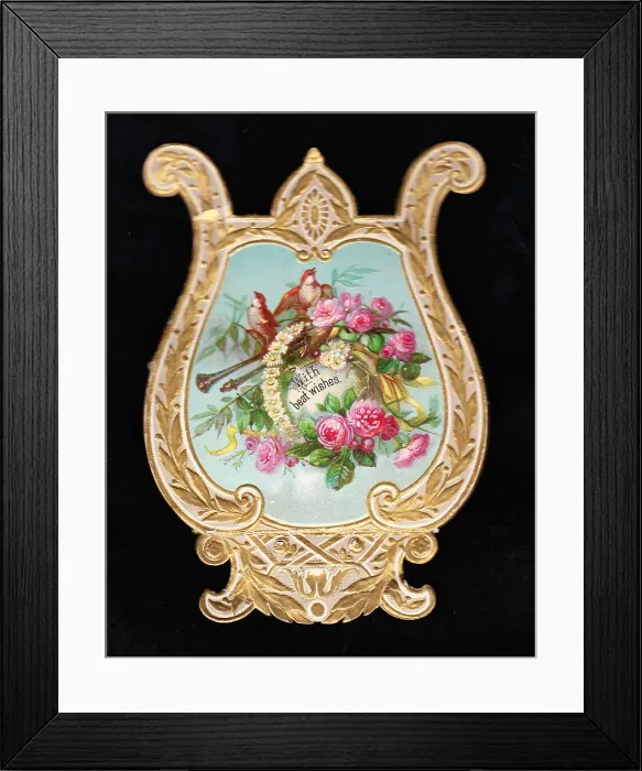 Framed Print : Victorian 1890s Card Greetings Flowers Flower Framed Print : Victorian 1890s Card Greetings Flowers Flower