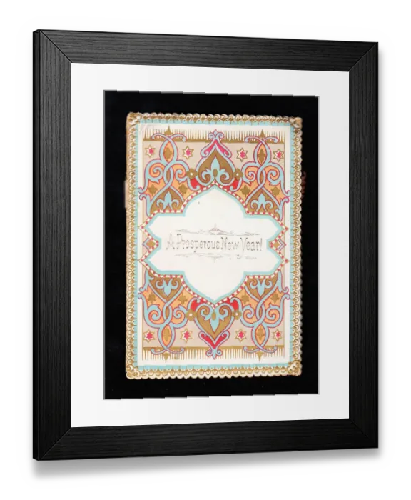 Framed Print : Decorative design on a New Year card Framed Print : Decorative design on a New Year card