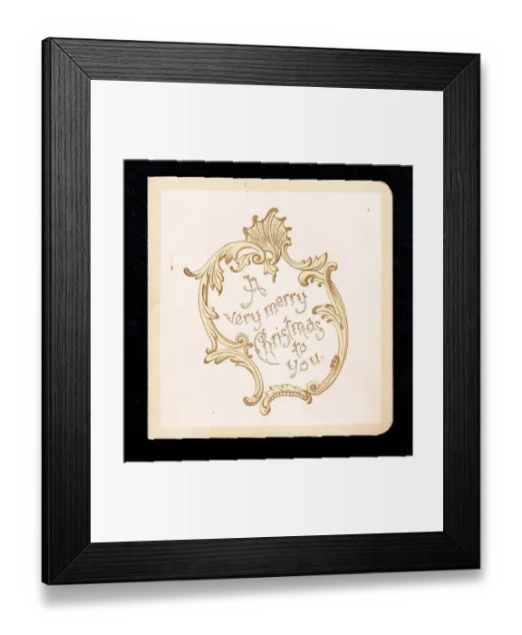 Framed Print : Arabesque design in sepia on a Christmas card Framed Print : Arabesque design in sepia on a Christmas card
