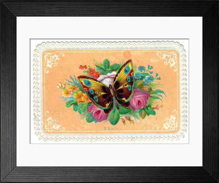 Framed Print : Late Victorian 1890s Card Cards Greetings Green Framed Print : Late Victorian 1890s Card Cards Greetings Green