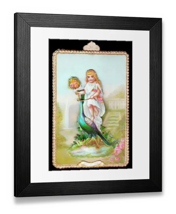 Framed Print : Late Victorian 1890s Greetings Card Decorative Framed Print : Late Victorian 1890s Greetings Card Decorative