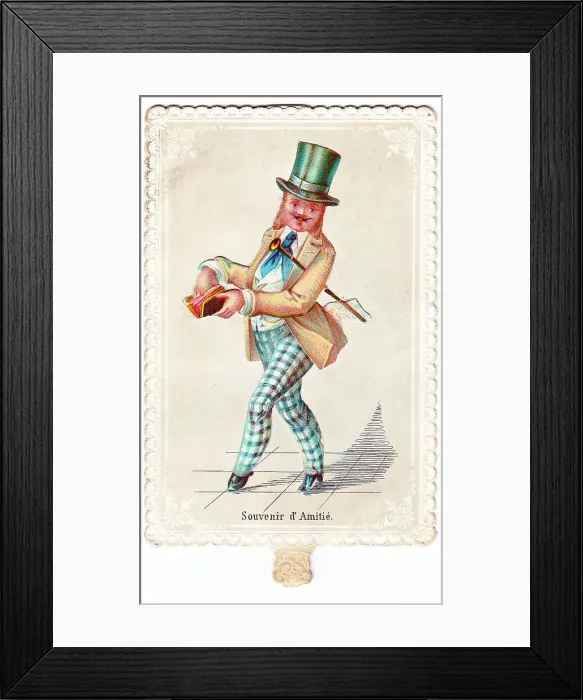 Framed Print : French card, Souvenir of Friendship Framed Print : French card, Souvenir of Friendship