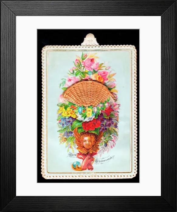 Framed Print : Victorian 1890s Card Greetings Cherub Cherubs Framed Print : Victorian 1890s Card Greetings Cherub Cherubs