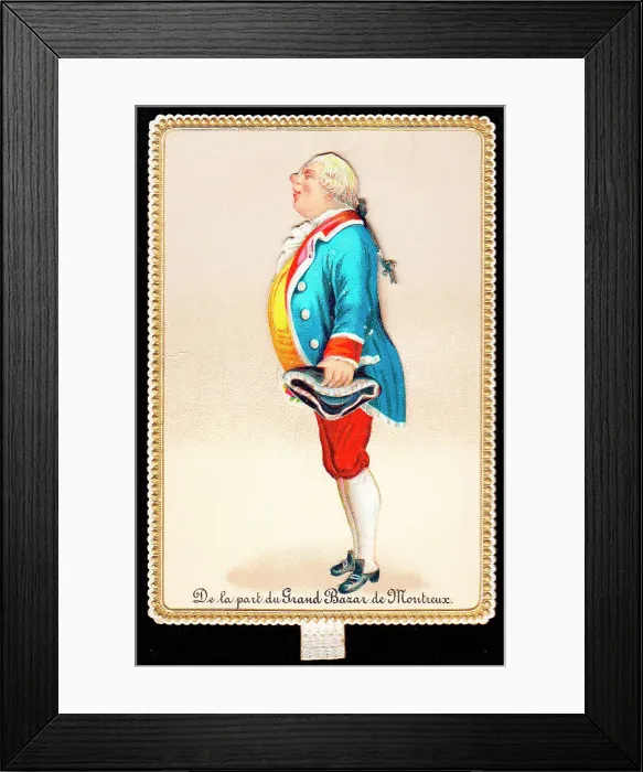 Framed Print : Man in livery on a Swiss greetings card Framed Print : Man in livery on a Swiss greetings card