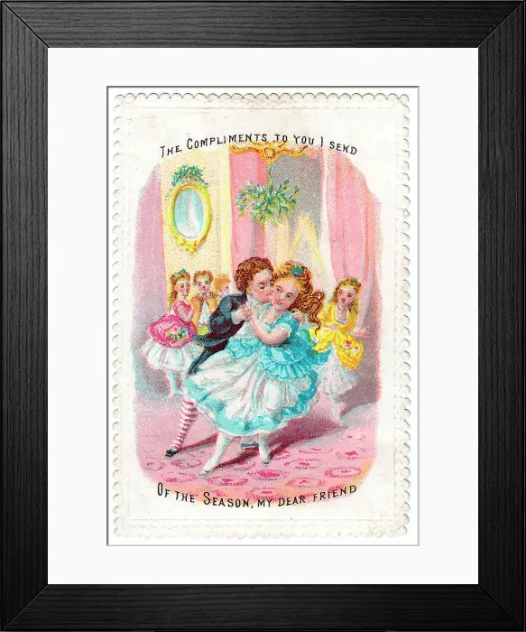 Framed Print : Late Victorian 1890s Greetings Man Men Xmas Christmas Framed Print : Late Victorian 1890s Greetings Man Men Xmas Christmas