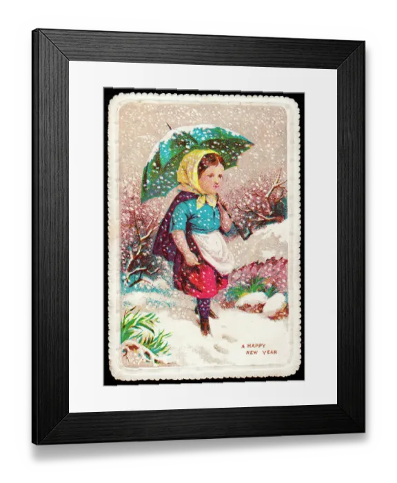 Framed Print : Late Victorian 1890s Greetings Card Girl Girls Framed Print : Late Victorian 1890s Greetings Card Girl Girls
