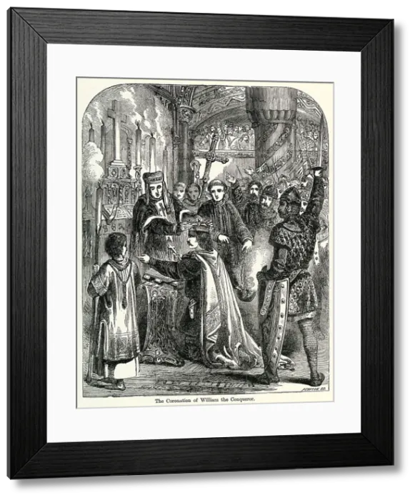 Framed Print : William the Conqueror crowned at Westminster Abbey, London. Date: 25th December 1066 Framed Print : William the Conqueror crowned at Westminster Abbey, London. Date: 25th December 1066